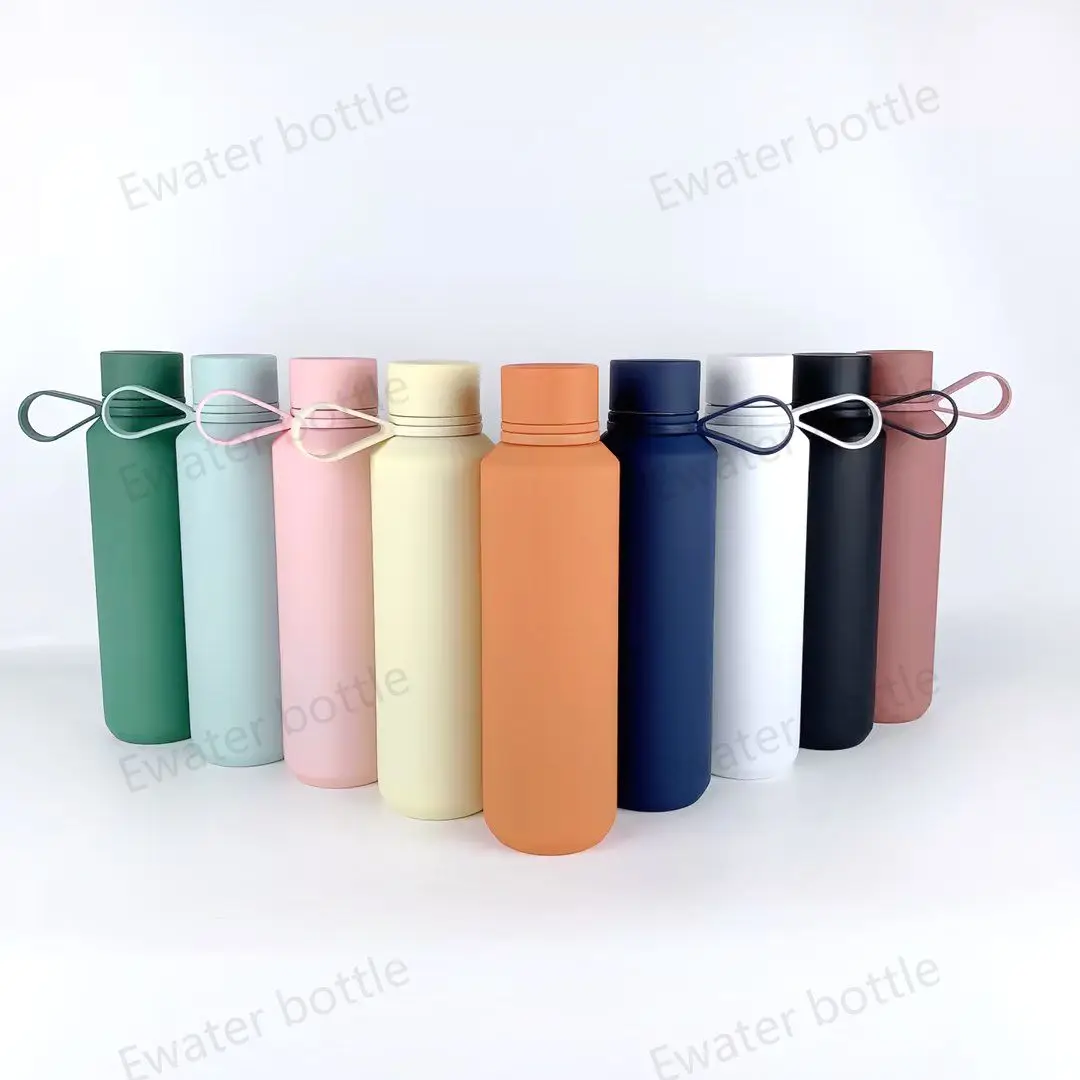 Ready to Ship 20oz 12oz  Stainless Steel Flask with Silicone Rope Christmas Color Custom Logo Vacuum Bottle Rubber Paint