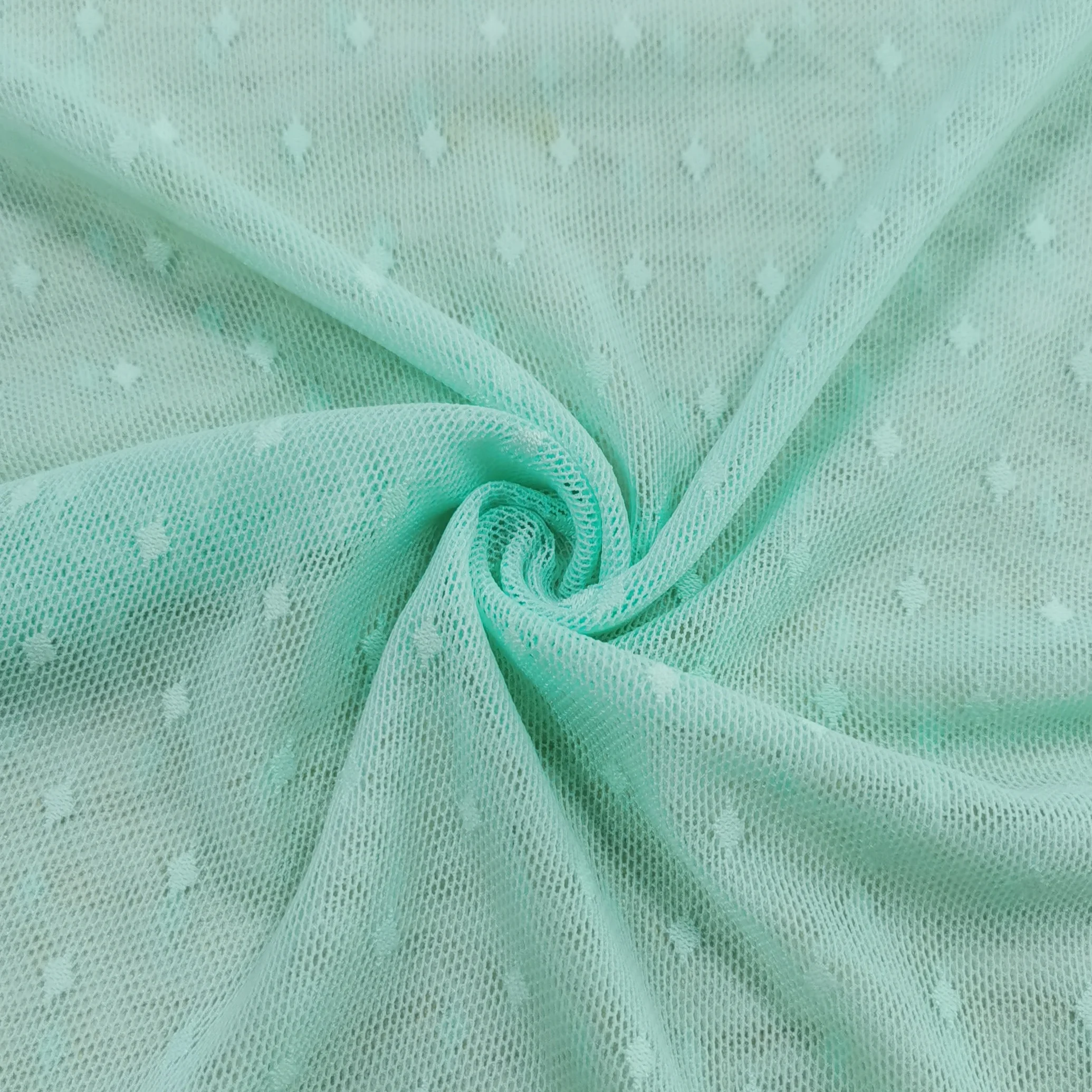 High Quality Embroidered Jacquard Tulle Elastic Lace Fabric