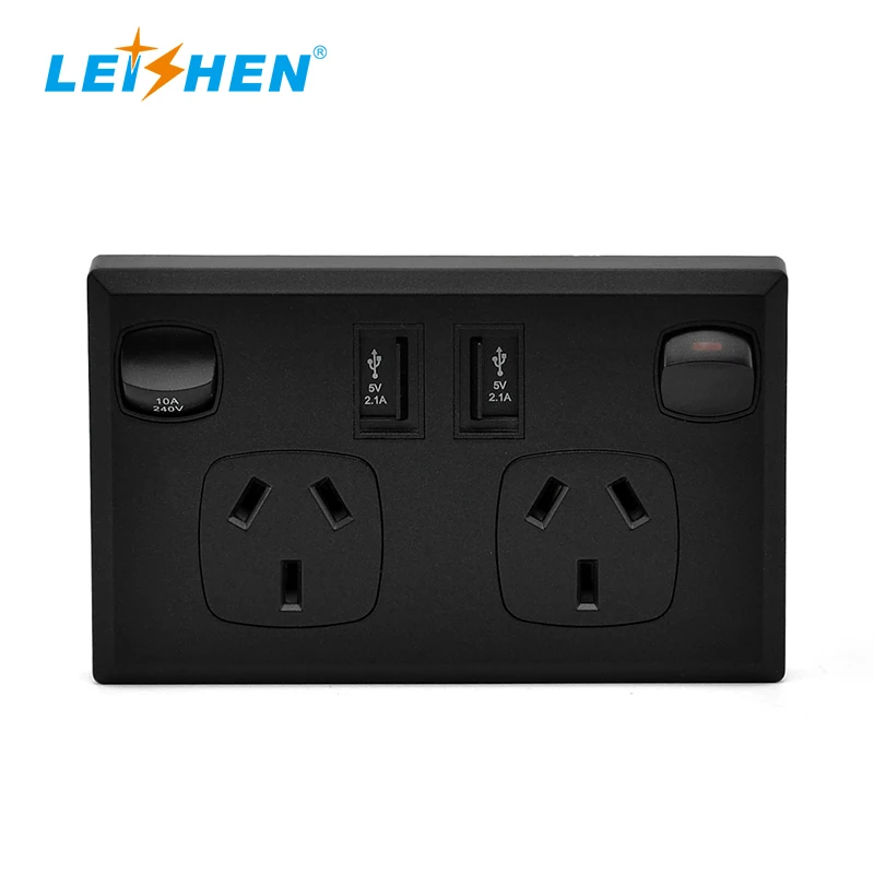  Утвержденны SAA 10A дома GPO жилые электрические розетки 2.1A Dual USB 2 Gang Австралия Power Point