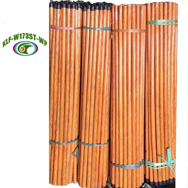 120 cm long 2.2 cm diameter multiple wood grain design pvc coated wooden broom mop brush handles sticks with Italian Thread