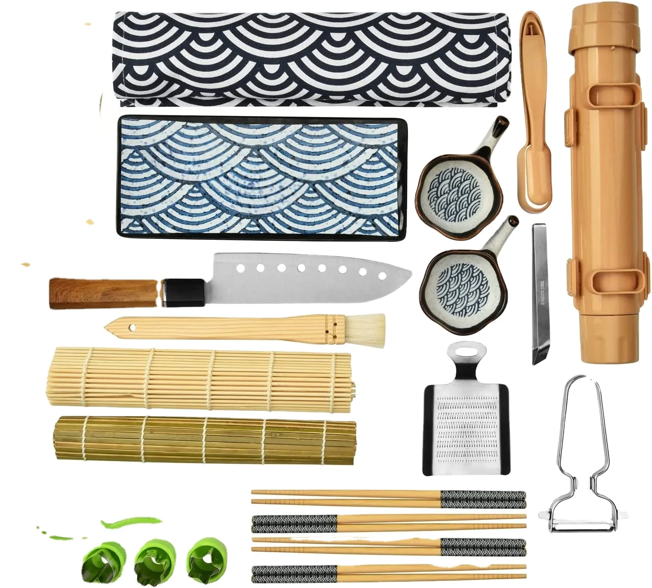 Beginner-Friendly DIY Sushi Maker Kit Plastic Sushi Roller With Boat Shape Pattern for Home Use and Rice Rolling