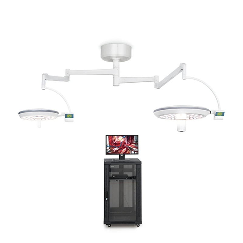 Hospital Surgical Equipment 2 Arms Ceiling LED Operating Light with HD Video Camera System