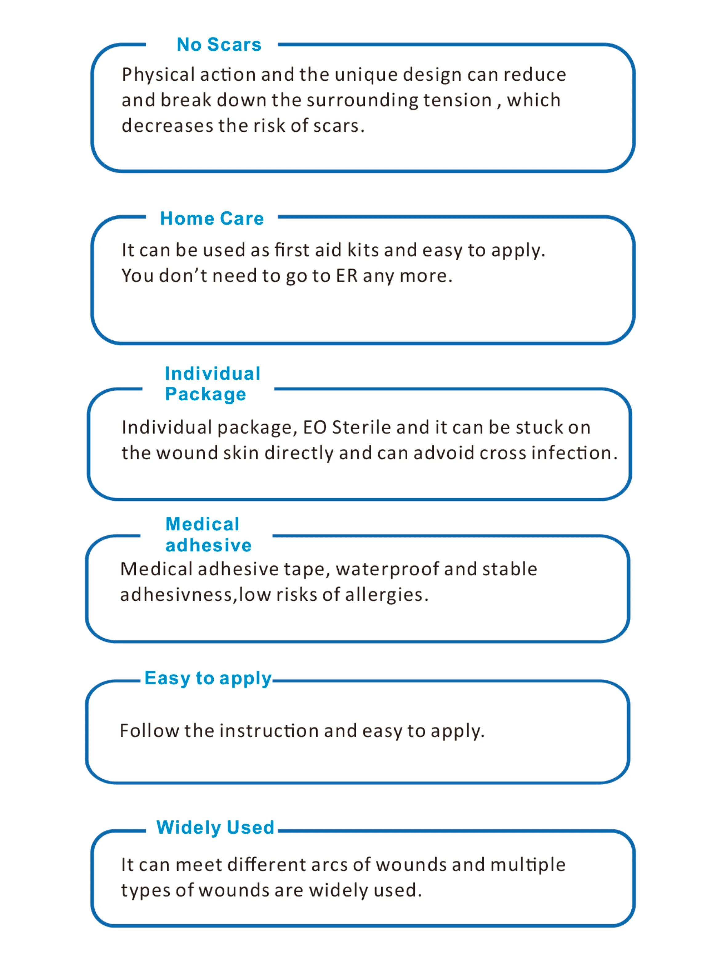 Medical Sterile Skin Closure Device Noninvasive Zip Without Stitches Sterile Strips Without Threads Dressing Wound Closure Strip