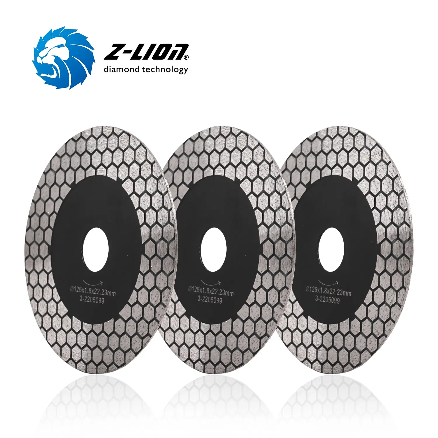 Z-LION 125mm 5 inch  Diamond Cutting Disc Honeycomb Saw Blade for Wet/Dry Use Marble Ceramic