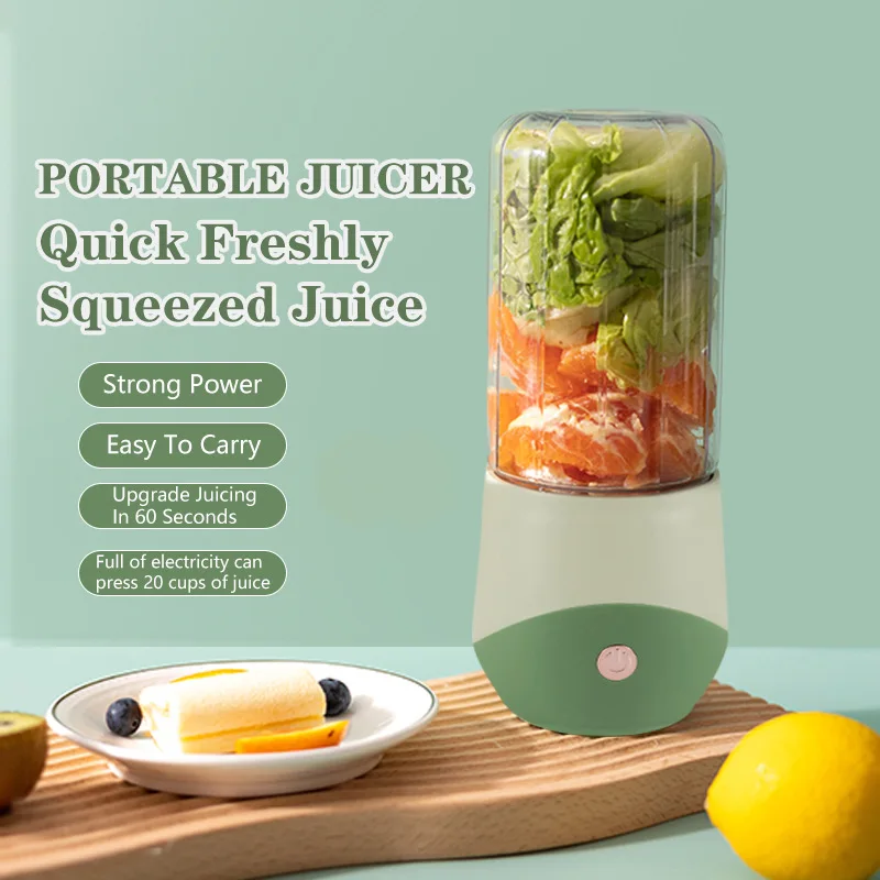 High Quality USB Wireless Juicer  Multifunctional Fruit Crusher Electric Mini Juicing Cup Blender Portable Electric Juicer Maker