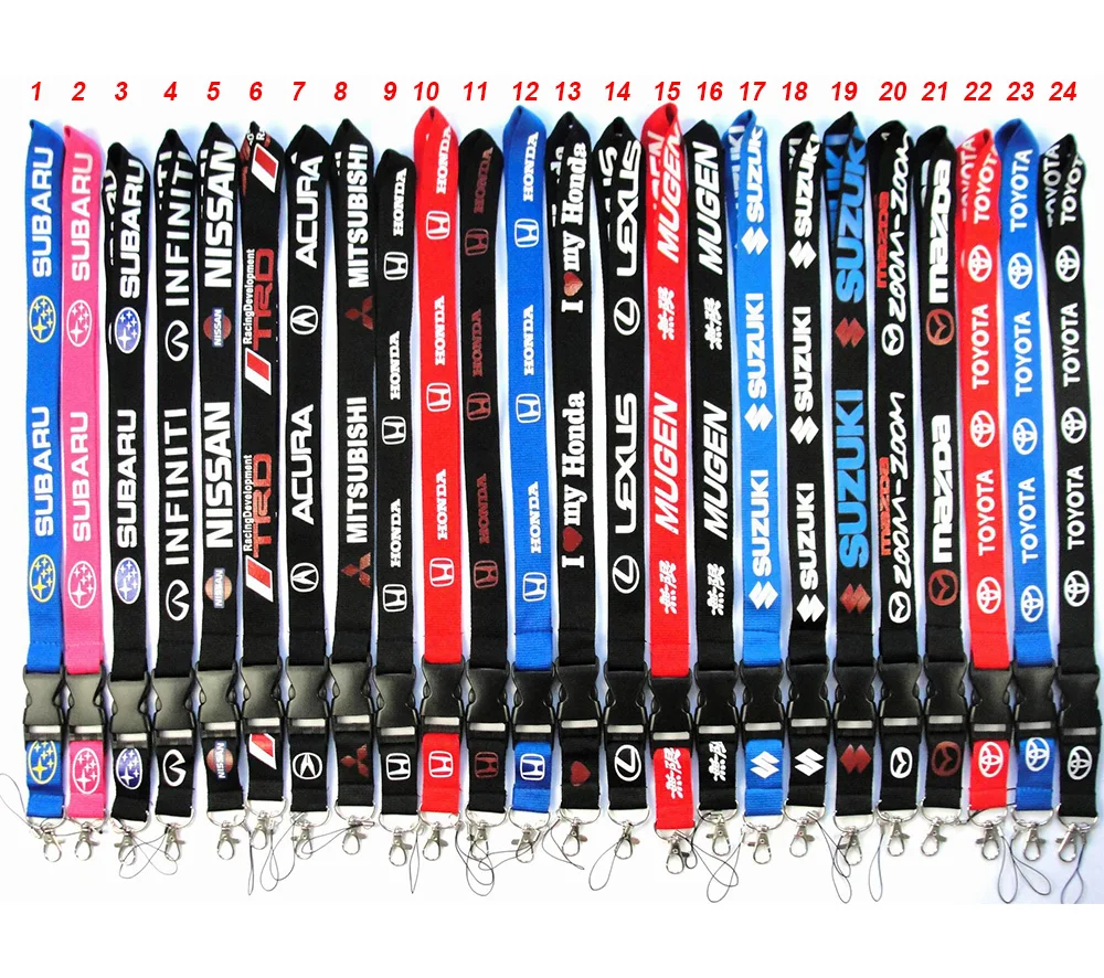 RTS China Wholesale hook  white polyester lanyard Car Brand print neck lote de key ring lanyards quick release lanyard