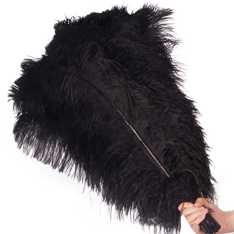 Для украшения 60-65 см черные страусиные перья оптовая продажа большие и пушистые натуральные для вечеринки карнавальный Декор