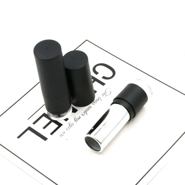 Black cylindrical small diameter advanced luxury hard non-transparent plastic pipe / container cosmetic plastic tube