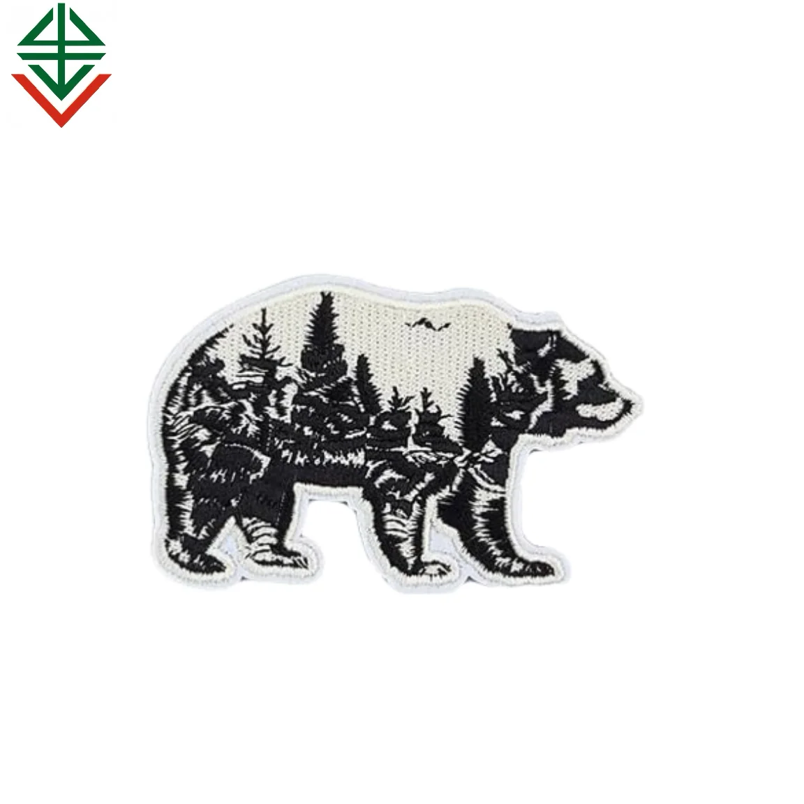 Factory Custom Wholesale Polar Bear Patch Embroidered Landscape Designer Embroidery Patches