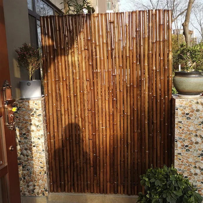 Indoor Decoration Partition Carbonized Bamboo Fence Courtyard Partition Villa Fence Enclosure