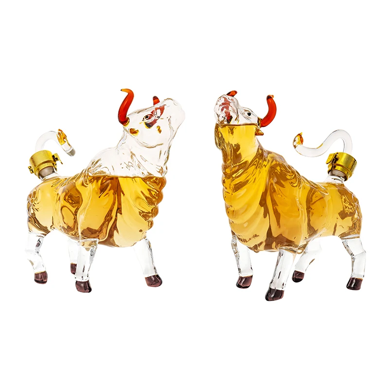 
Hot Sale Customize New Design Manual Blowing 1000ml Empty Glass Bottle for Liquor Wholesale 