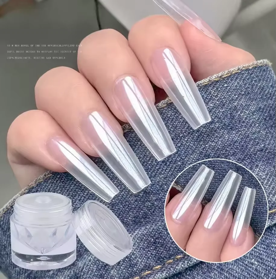 Ceramic Paint Pigment Shine White Color Aurora Powder Moonlight Magic Plated Crystal Rubbing Chrome Powder