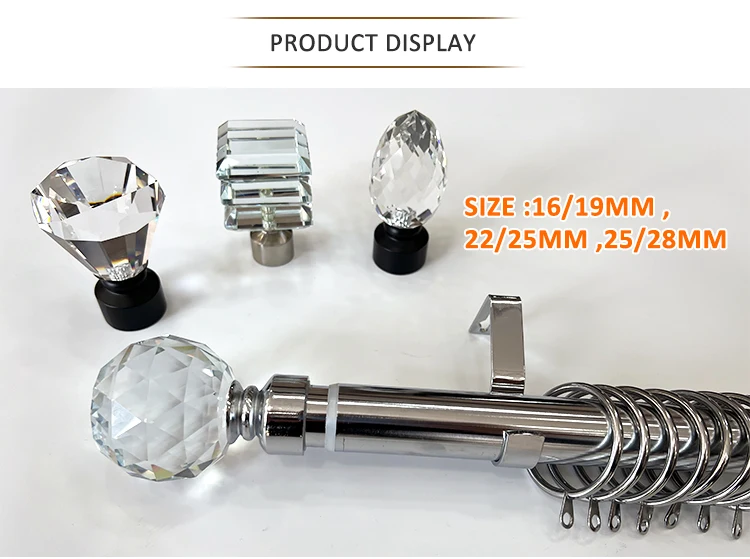 Manufacturer Living Room Window Decoration,Adjustable Acrylic Crystal Curtain Pole Rod Set