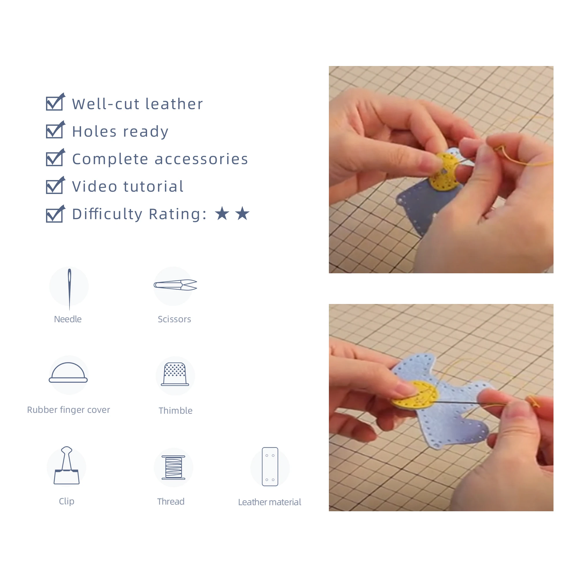 Make Your Own Keychain Keyring Blank Cartoon Custom Frame leather diy bag kit sewing supplies for bag making