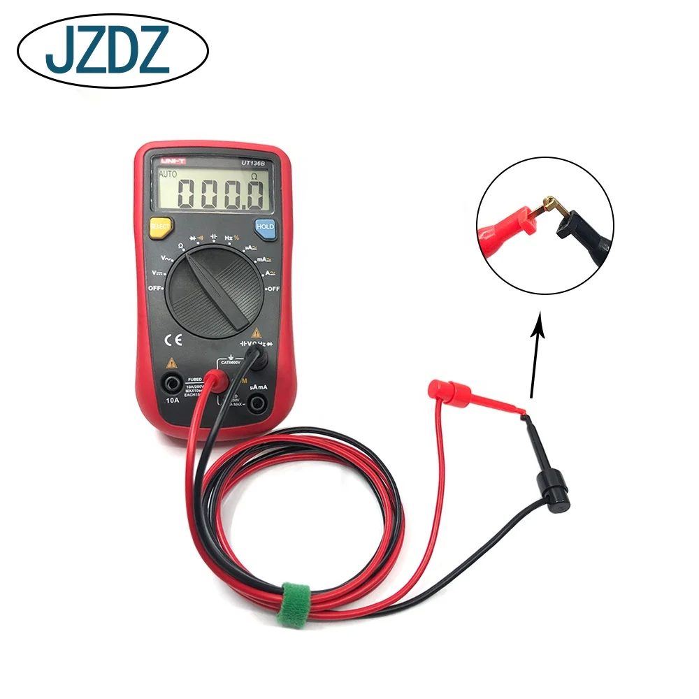JZDZ J70058B 1Set 4pcs 4mm Banana Plug to Test Hook Clip Test Lead Cable For Multimeter