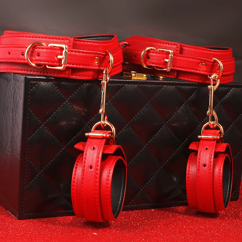 
New Leather Bondage Restraints Kit Set Handcuffs Collar Cat Masquerade Blindfold for BDSM Adult Play Sex Fun Sexy Toys Accpeted 