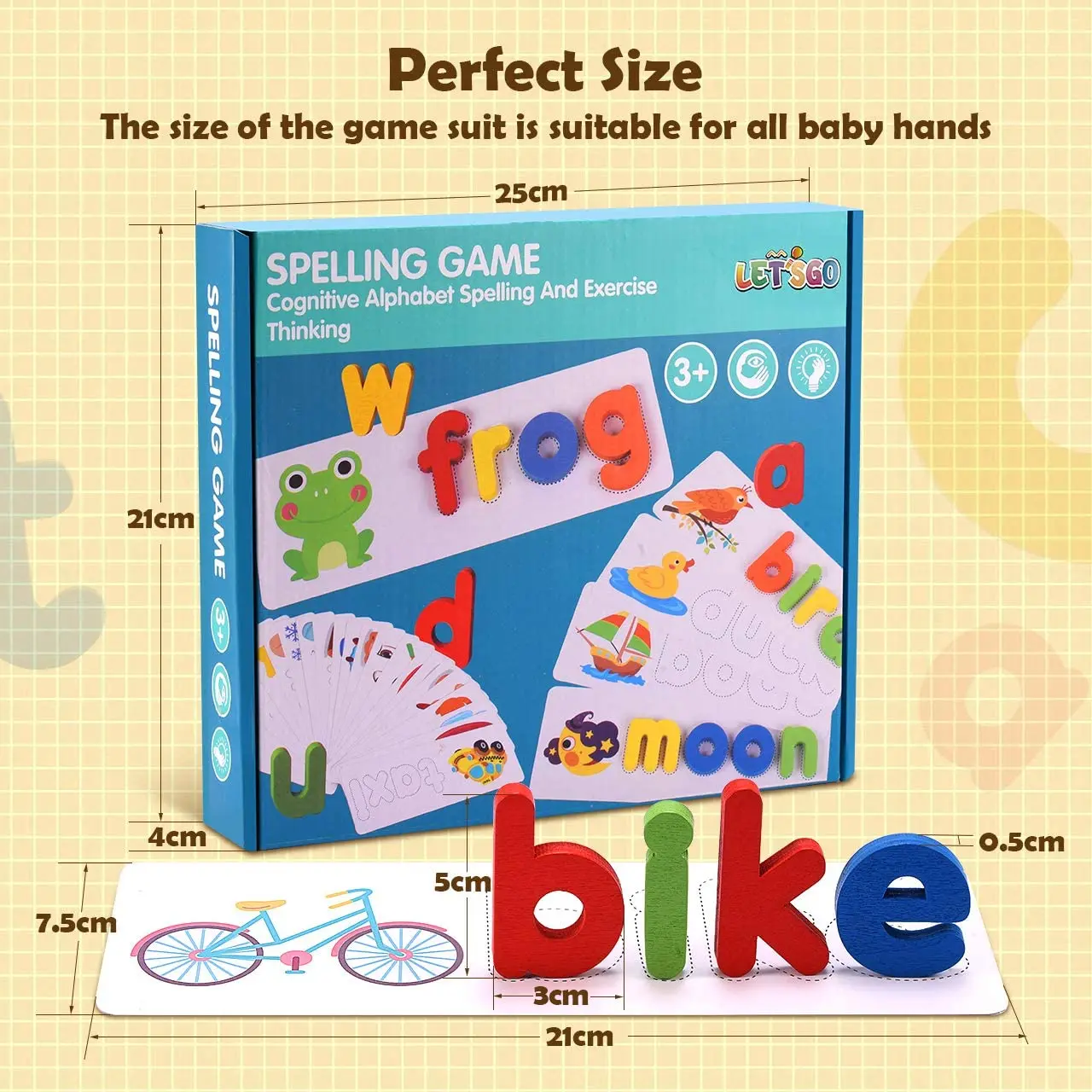 
26 Letters Wooden Montessori Alphabet Puzzle Spelling English Words Games Spell Learning Toys Educational Toys 