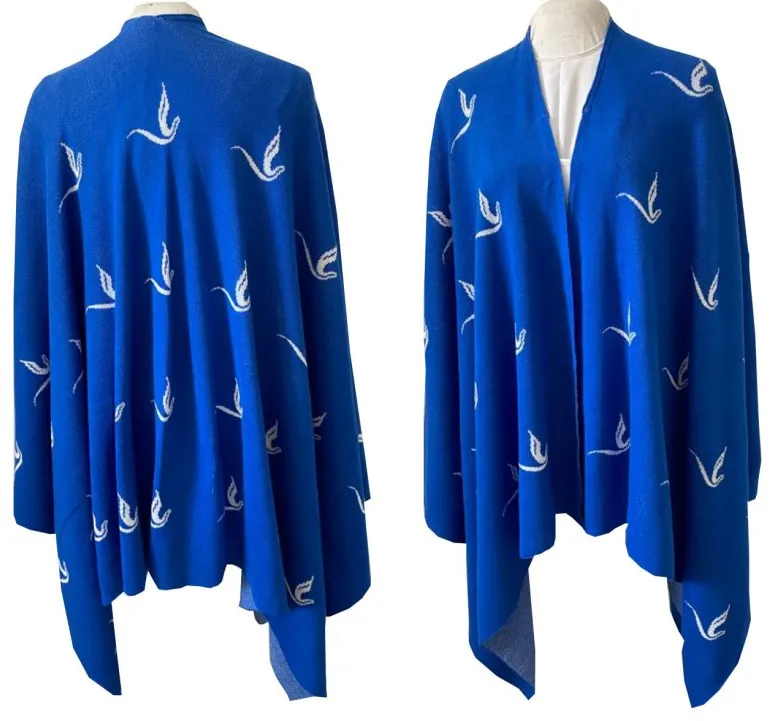 manufacturer customized pink green wrap greek letter knit cardigan sweater shawl poncho