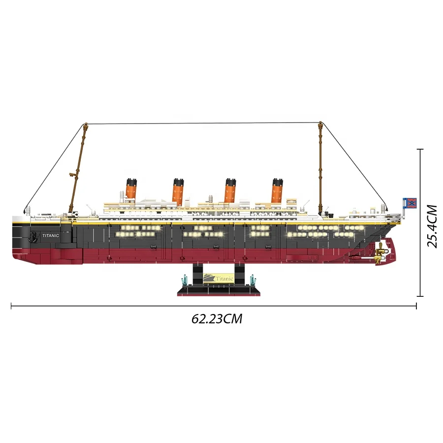 2288Pcs Movie Titanic Large Cruise Boat Ship Steamship Model DIY Assembly Brick Construction Toys Building Blocks Sets