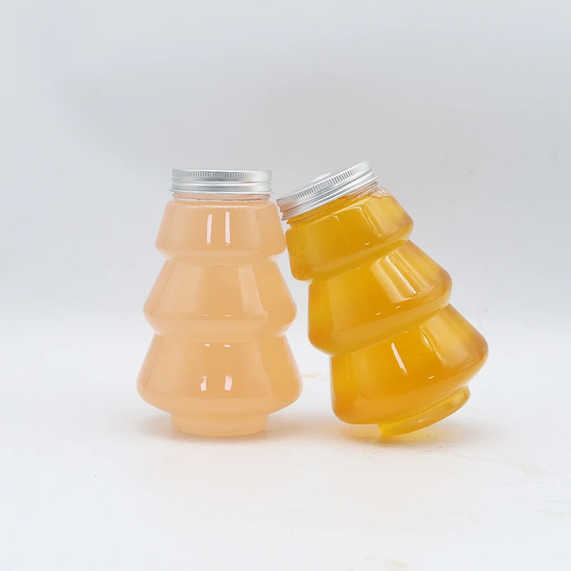 Wholesale custom 450ml Christmas decoration bottles, beverage juice snack packaging , disposable plastic bottle manufacturers