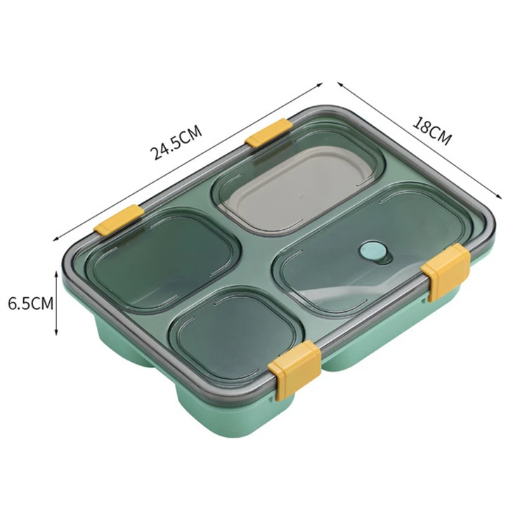 
4 Compartments High Quality Portable Pp Plastic Lunch Box For Children School Office 