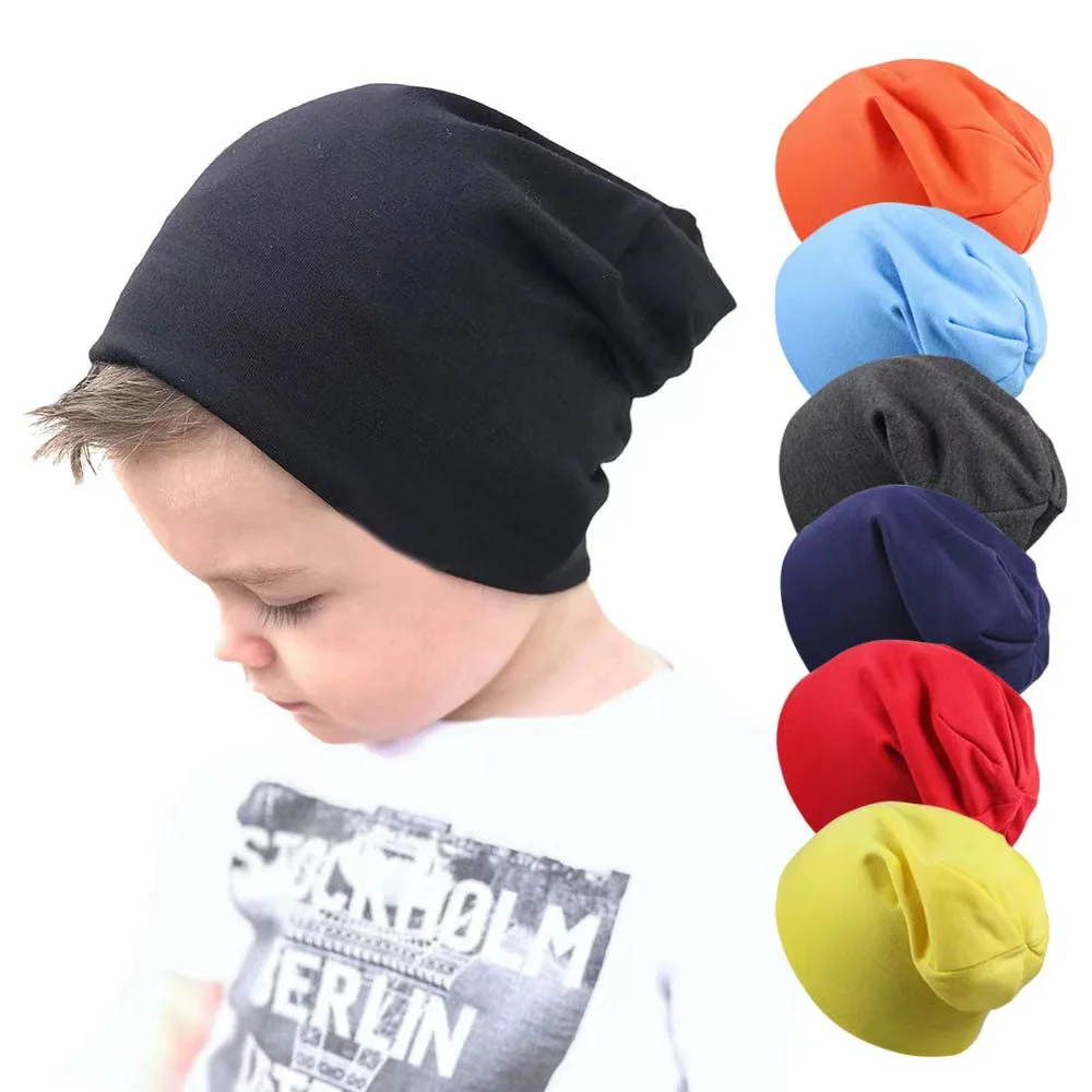 Custom Baby Kids Boys Girls Beanies Toddler Hat Cotton Slouchy Skull Beanie Hats Caps for Infant