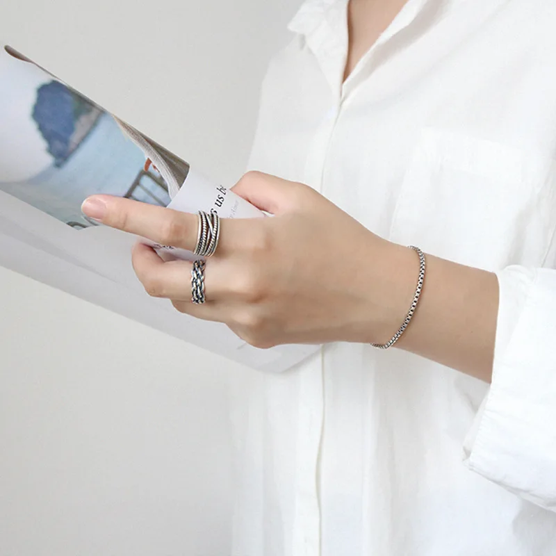 925 Sterling Silver Bracelets Vintage Chain Bracelets For Women