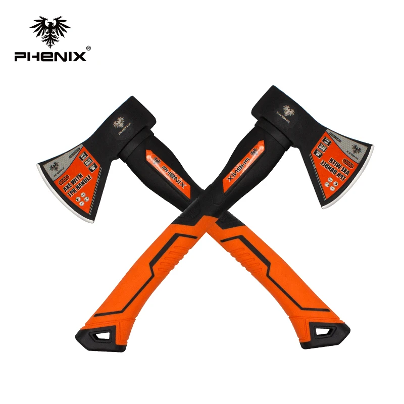 Factory Supply double safety Round Hole Felling Splitting Axe Head With Wooden Handle