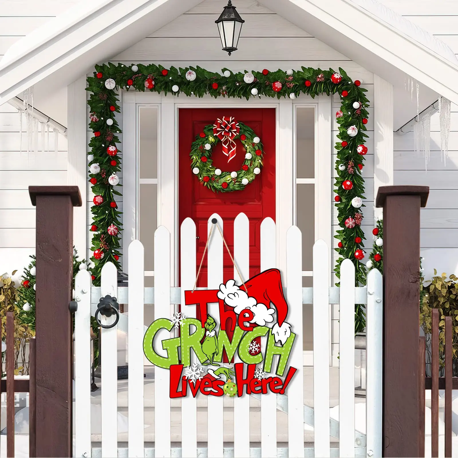 Christmas Wooden Door Hanging Sign Decor For Holiday Xmas Door Wall Tree Farmhouse Decorations Indoor Outdoor
