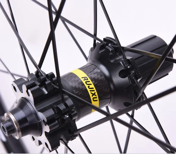 Straight pull bicycle wheel set carbon fiber tube hub mountain wheel 26 inch 27.5 inch 29 inch aluminum alloy mountain wheel set