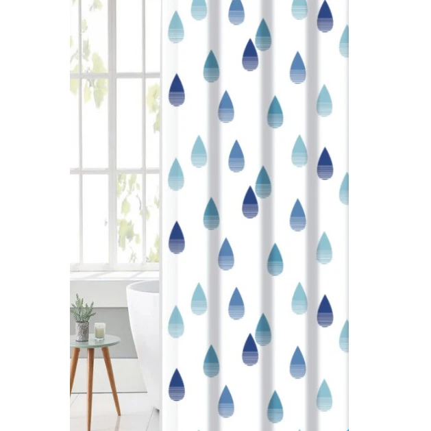 Print 100% polyester waterproof shower curtain, fabric Washroom Bath Curtain