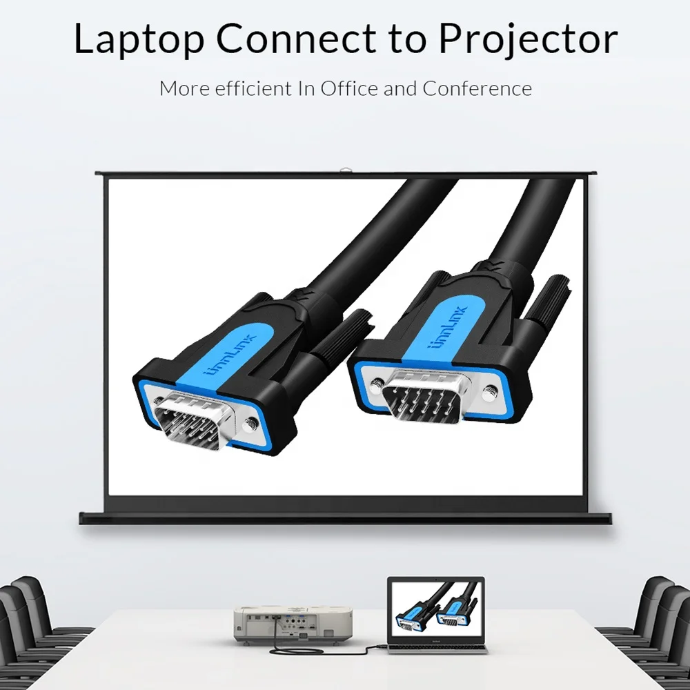 Unnlink 1080P@60Hz VGA Cable 1m 1.5m 3m 5m 10m 20m OEM ODM