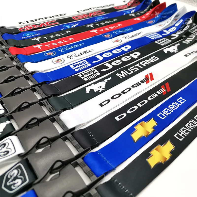Hot sale 2.5cm  USA And Germany car label long lanyard mobile phone work card lanyard car logo lanyard