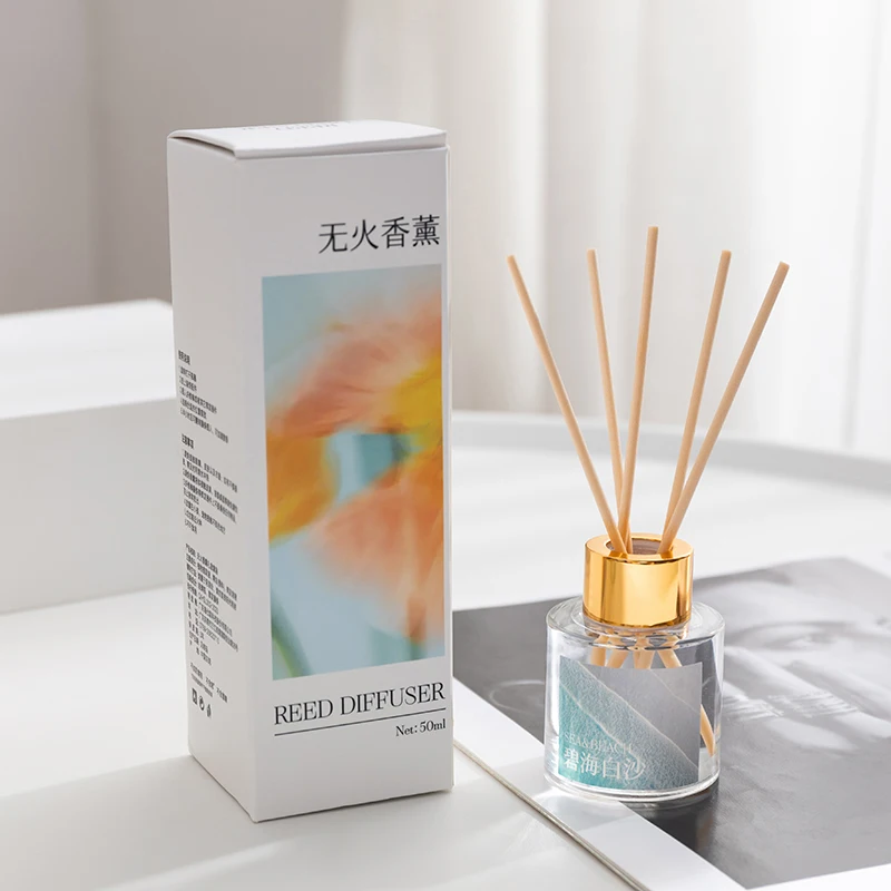 Wholesale 50ml 100ml Home Luxury  Glass jar Aromatherapy Essential Oil Reed Diffuser Gift Set
