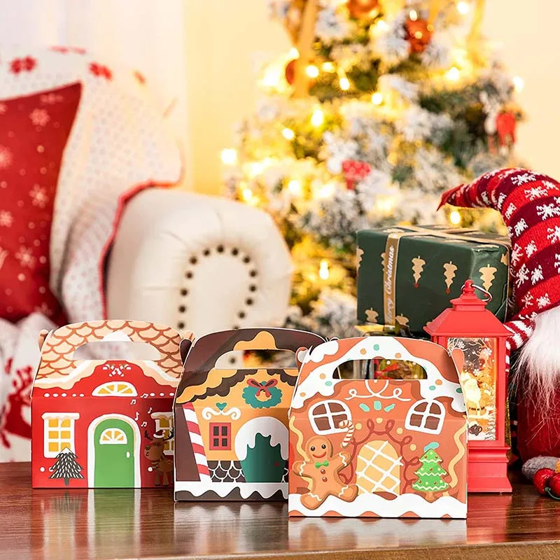 Christmas Cake Box Cardboard Treat Gift Boxes for Holiday Gift Christmas