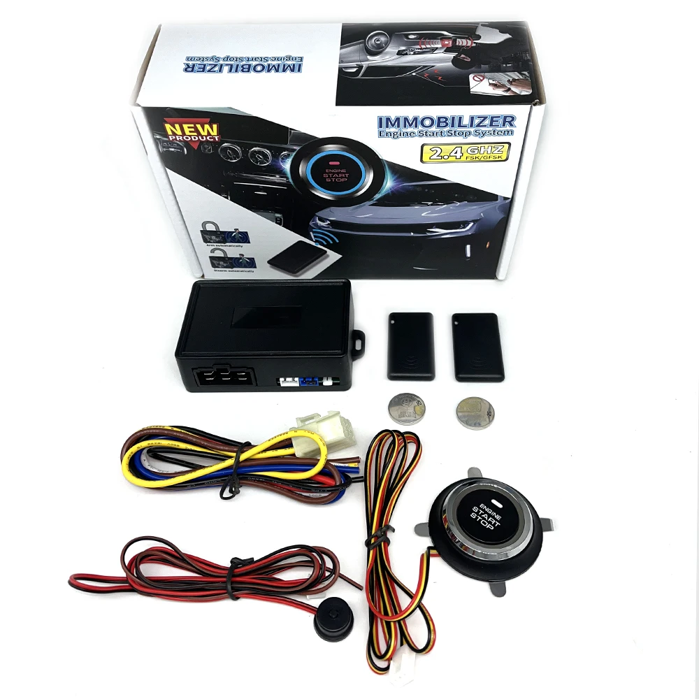 EFHIPS Auto Engine Push Start Button Car Immobilizer Start Stop Button Remote Control Anti-theft System