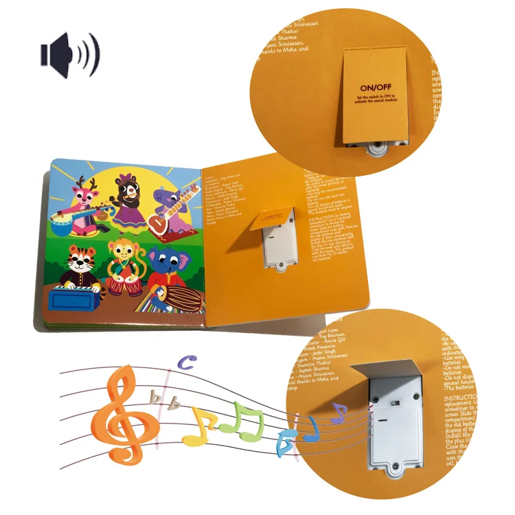 Wholesale Custom Printing Design Learning animal Sound Book Audio Module Press Button Sound Board Book for Kids