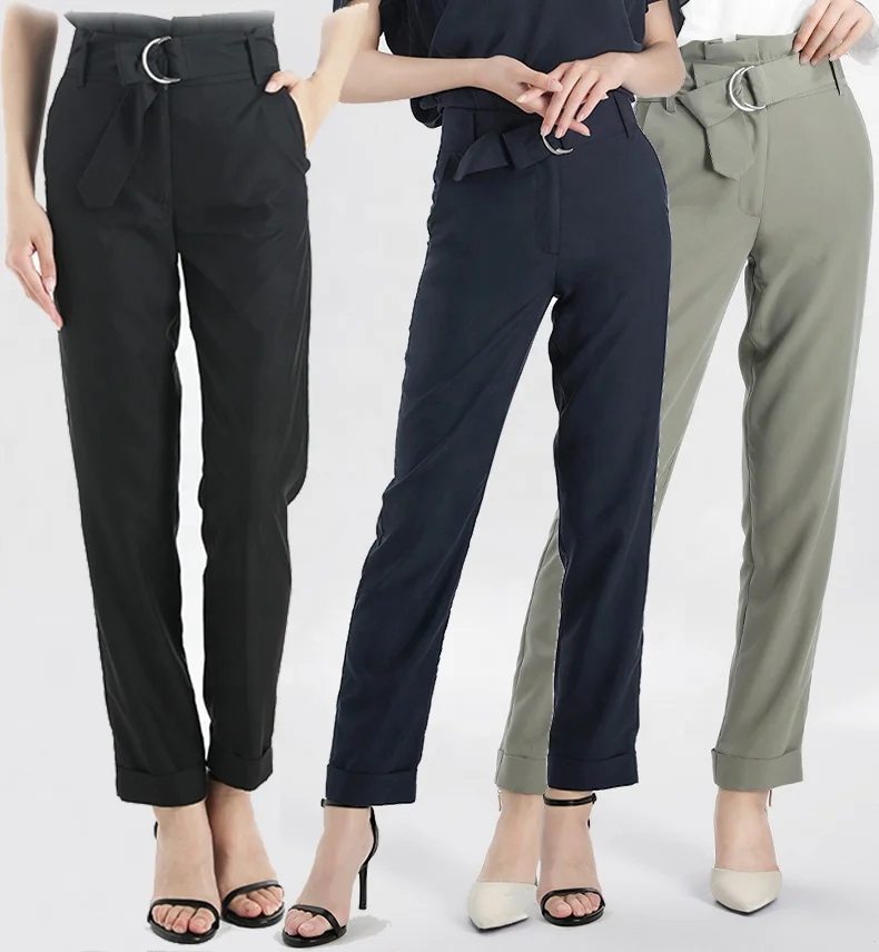 High Waist Autumn Straight Leg Slacks Office Lady Suit Pants Women Casual Trousers Lenzing Modal Sustainable Fabric