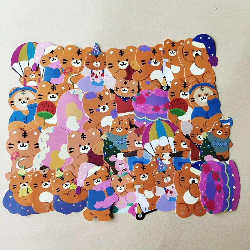 40 pcs cute kawaii tiger stickers for water bottle laptop
