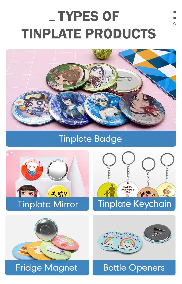 Hot selling 3 inch Custom White Blank MDF Round Circle Advertising Name Button Pin Badge For Sublimation