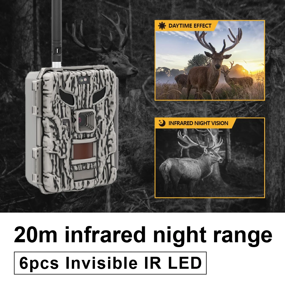L-SHINE Camera For Hunting 24MP Night Vison Waterproof Solar Wireless Night Vision Trail Game Camera Wildlife Hunting Camera