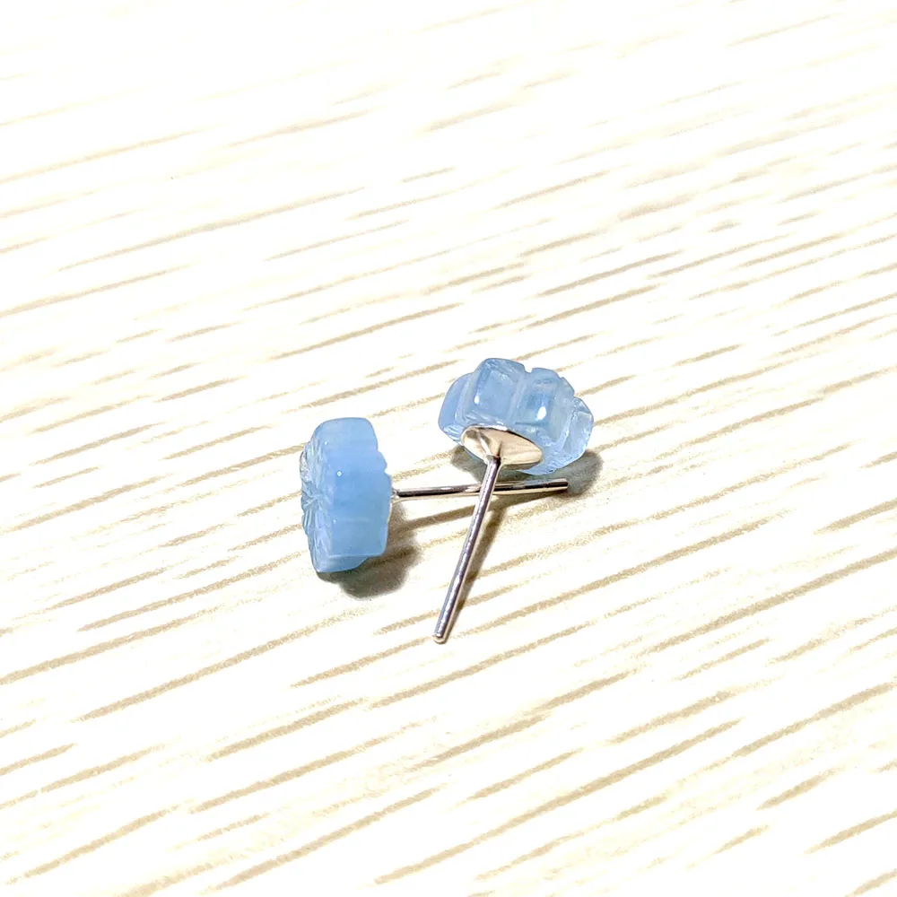 Aquamarine Crystal Stud Earrings Wholesale High Quality Snowflake Aquamarine Stud Crystal Earrings For Sale