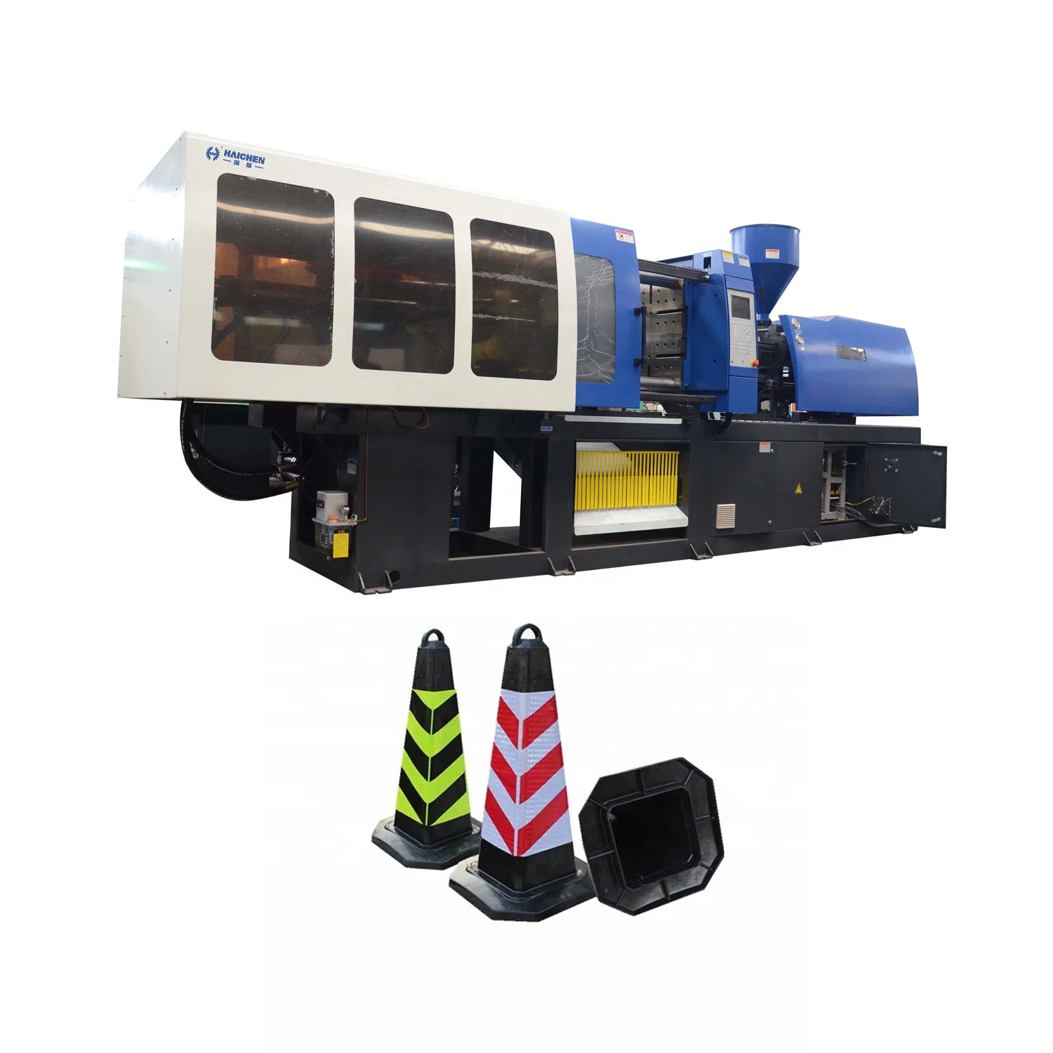 
China HAICHEN Manufacturer High Precision Plastic Triangle Warning Sign Injection Moulding Machine 