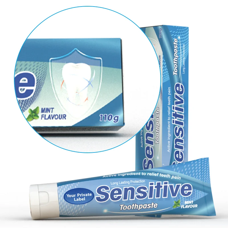 Sensitive Relief & Teeth Whitening Anti plaque Fluoride Free SLS Free Toothpaste For Sensitive Teeth