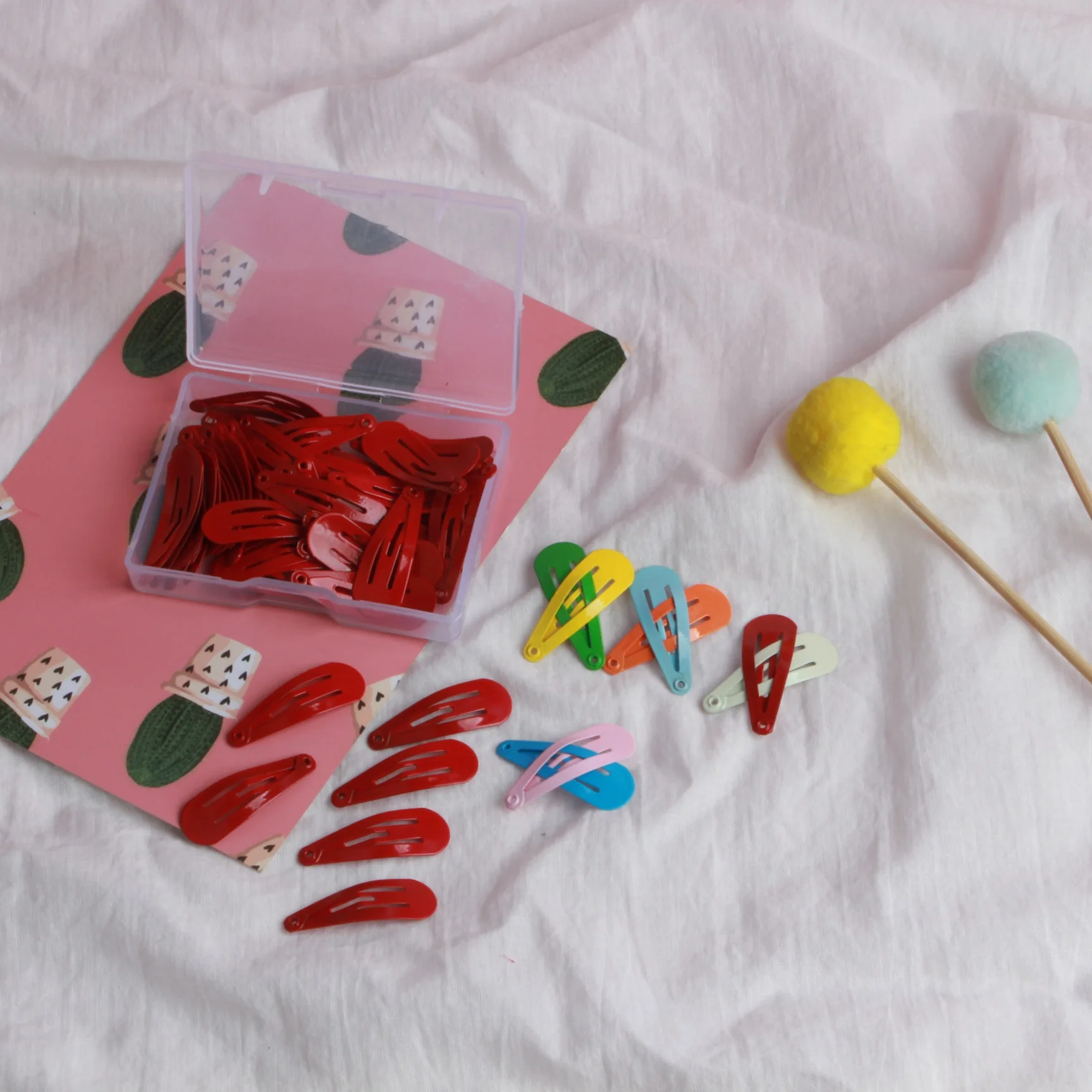 Manna 50Pcs/box 3cm Colorful Hair Accessories for Kids Cute Candy Color Mini BB Clip Bangs Clips