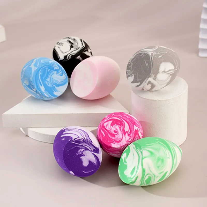 Hydrophilic Marbled Salmon Colorful Beauty Egg Blender Sponge for Makeup