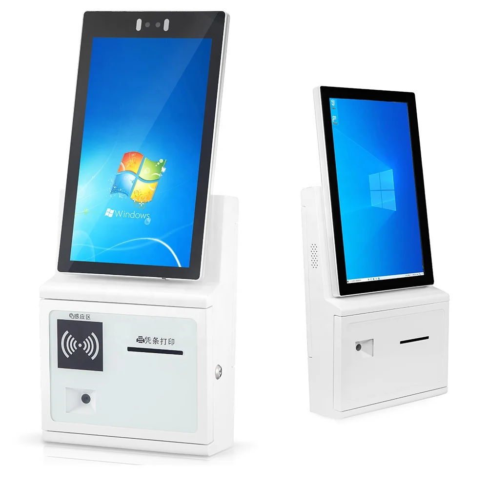 White 15.6 inch windows WIFI Self Payment Kiosks USB All in one PC for restaurant order