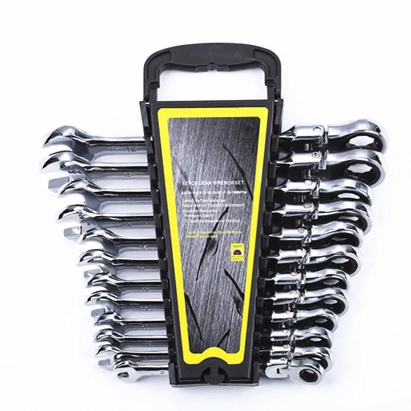 INNO OEM 6/12PCS Ratchet Wrench Set Chrome Vanadium Steel Hexagon Flexible Wrench Kit
