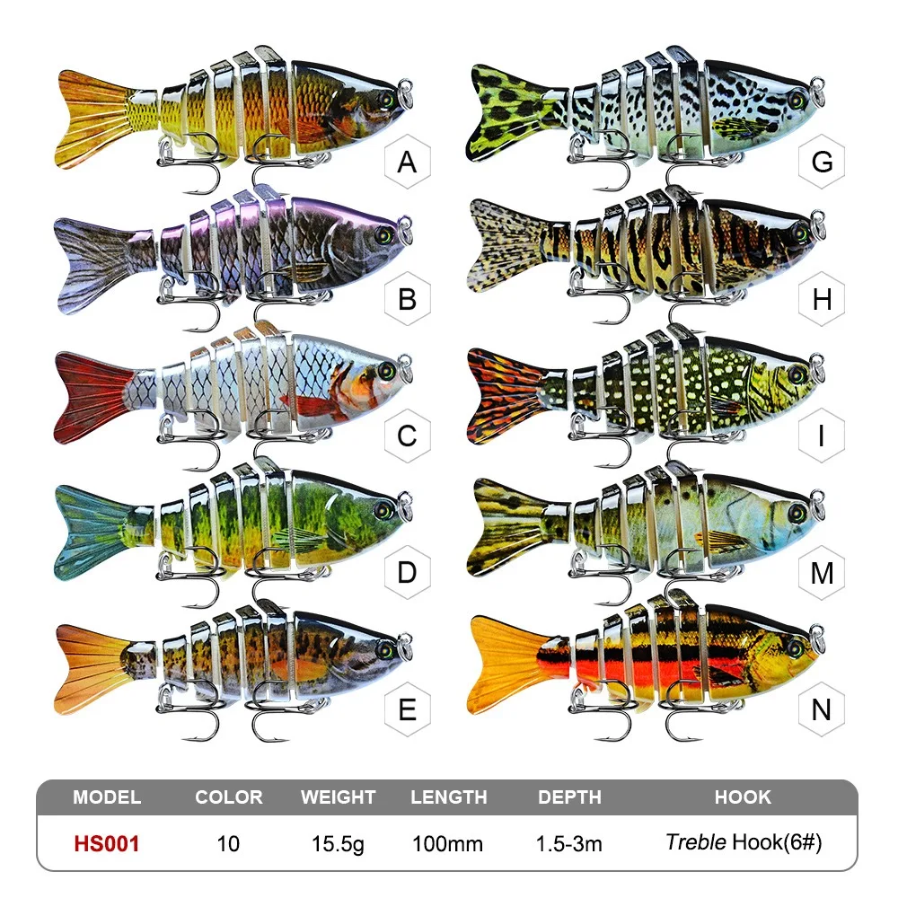 Factory Multi Jointed Segmented Swimbait Molds Hard Plastic Highly Realistic Lifelike Hard Bait Trout Perch Fishing Lures