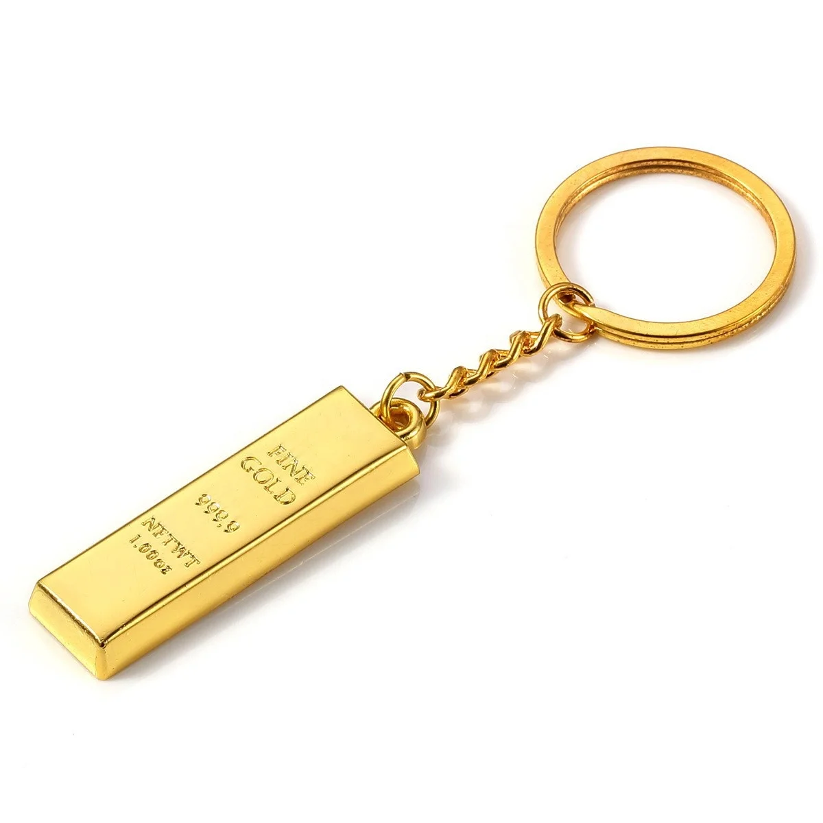 Fashion Metal Faux Gold Bar Ingot Bullion Key chain  Gold key chain For Commercial Gift